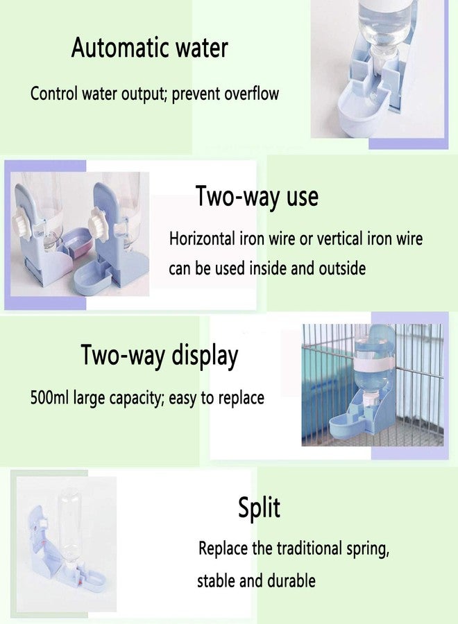 هامليدي زجاجة ماء للأرانب، وعاء طعام للحيوانات الأليفة، موزع مياه للأرانب، طبق طعام من الفولاذ المقاوم للصدأ، نافورة شرب معلقة، وعاء طعام، كوب طعام لخنزير غينيا، القنفذ، الشنشيلة - Image 3